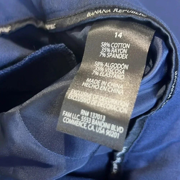 Banana Republic Slim Straight leg Navy pant | Sz 14 - Picture 3 of 4